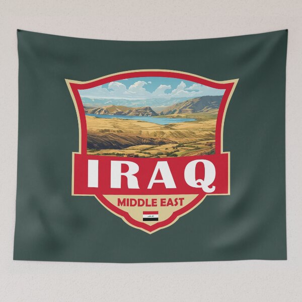 Item preview, Iraq Illustration Retro Badge designed and sold by KrisSidDesigns.