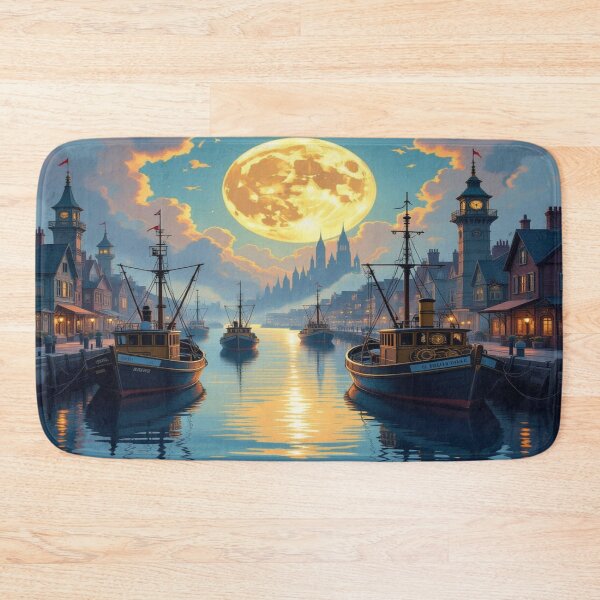 Item preview, Moonlit Harbor & Clockwork Dreams. Between tranquility, mechanics, and magic – a scene full of story vibes designed and sold by FotoworldEdel.