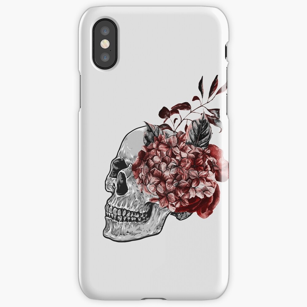 Floral Skull - Anatomical Summer Flowers iPhone Case & Cover