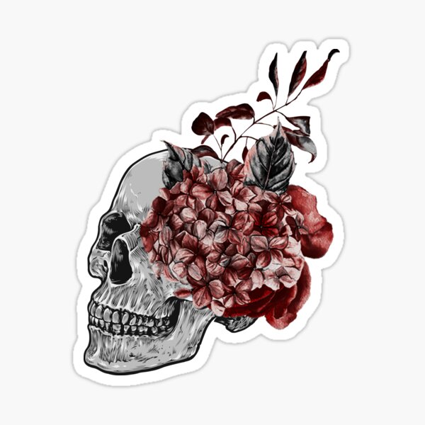 Floral Skull - Anatomical Summer Flowers Sticker