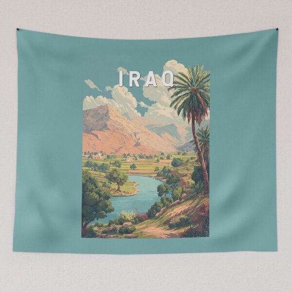 Item preview, Iraq Illustration Travel Art Vintage designed and sold by KrisSidDesigns.