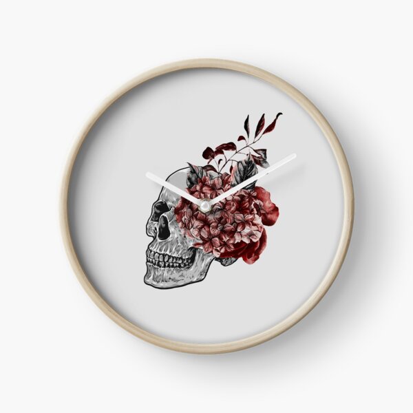 Floral Skull - Anatomical Summer Flowers Clock
