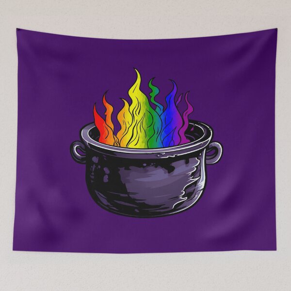 Item preview, LGBTQ Pride Flag Witches Cauldron , Subtle Rainbow Witchy Design designed and sold by Travelslightly.