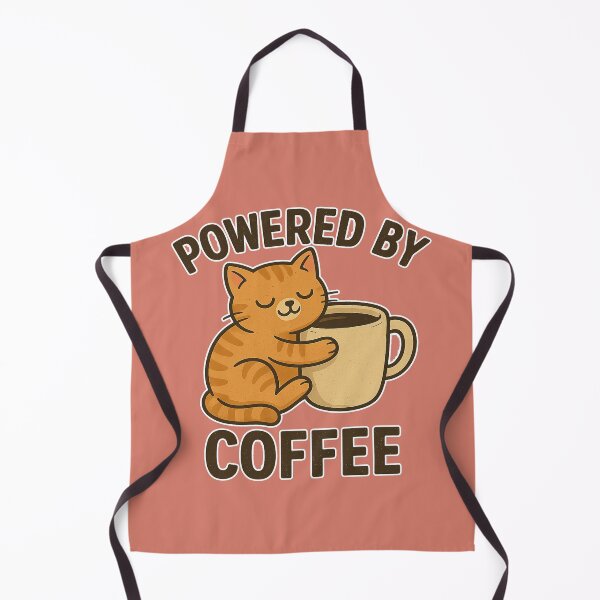 Item preview, Powered by Coffee – A cute and funny sleepy cat design designed and sold by Drayans's Atelier.
