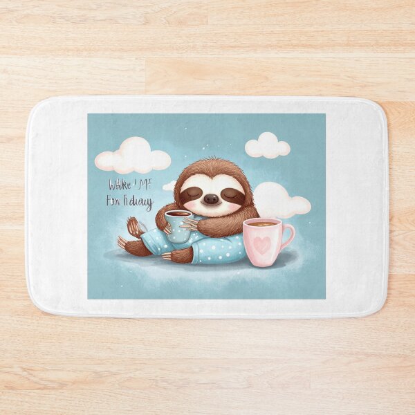Item preview, Cute Sloth Drinking Coffee in Pajamas Illustration designed and sold by supakor.