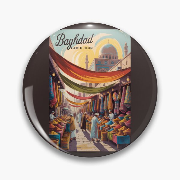 Item preview, Baghdad Iraq Illustration Travel Art Vintage designed and sold by KrisSidDesigns.