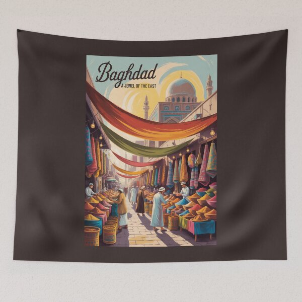 Item preview, Baghdad Iraq Illustration Travel Art Vintage designed and sold by KrisSidDesigns.