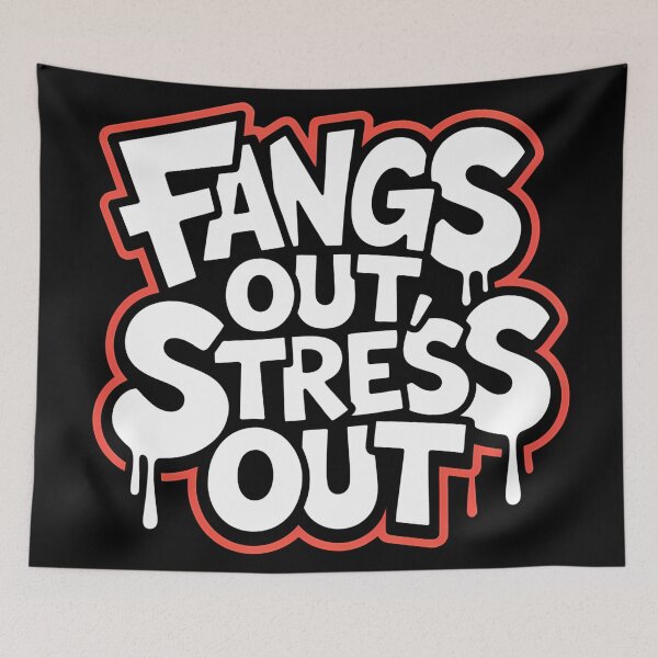 Item preview, Fangs Out Stress Out | Funny Vampire Halloween designed and sold by Haji  Kamora.