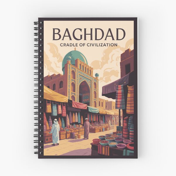 Item preview, Baghdad Iraq Bazaar Illustration Travel Art Vintage designed and sold by KrisSidDesigns.