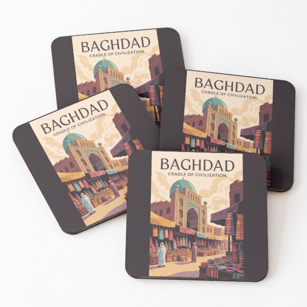 Item preview, Baghdad Iraq Bazaar Illustration Travel Art Vintage designed and sold by KrisSidDesigns.