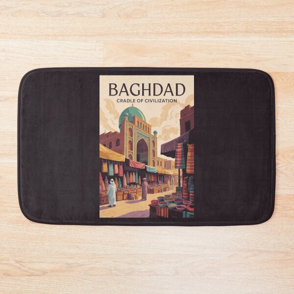 Item preview, Baghdad Iraq Bazaar Illustration Travel Art Vintage designed and sold by KrisSidDesigns.