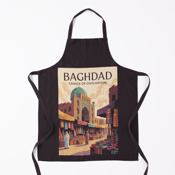 Item preview, Baghdad Iraq Bazaar Illustration Travel Art Vintage designed and sold by KrisSidDesigns.