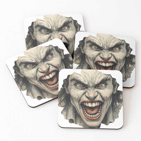 Item preview, Red-Blade Laugh — Maniacal Scream Porcelain Face (Dark Comic Art) designed and sold by Feel It All Club.