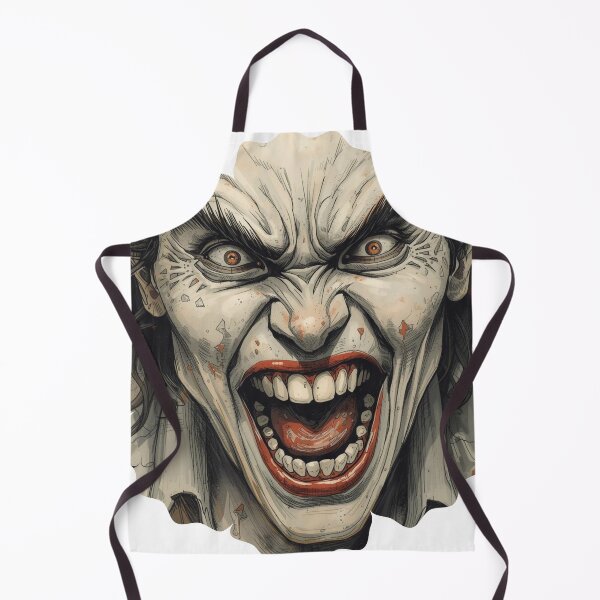 Item preview, Red-Blade Laugh — Maniacal Scream Porcelain Face (Dark Comic Art) designed and sold by Feel It All Club.