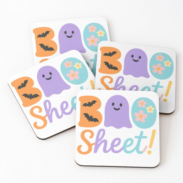 Item preview, BOO Sheet Cute Floral Ghost Funny Halloween designed and sold by Ruby River.