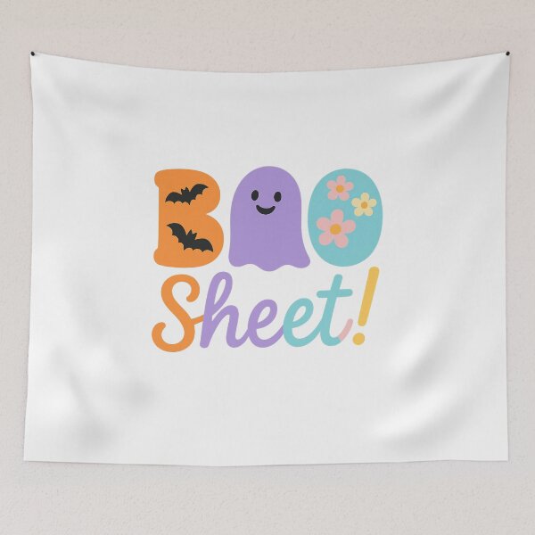 Item preview, BOO Sheet Cute Floral Ghost Funny Halloween designed and sold by Ruby River.