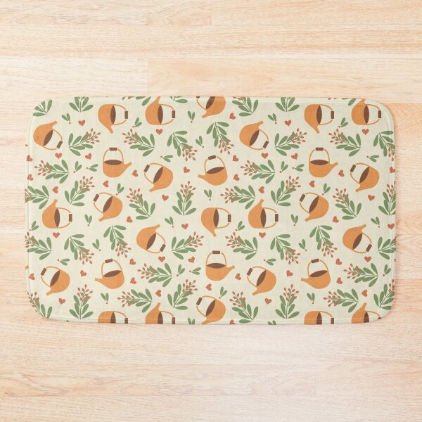 Item preview, Cozy Autumn Tea Pattern – Teapots & Botanical Leaves designed and sold by Clara Fruggeri.
