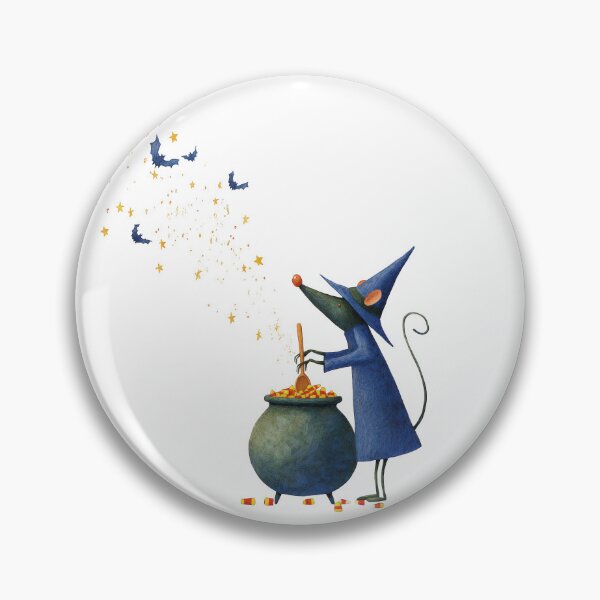 Item preview, Cute Halloween Mouse Wizard with Cauldron – Spooky Vintage Illustration designed and sold by VikArt7.
