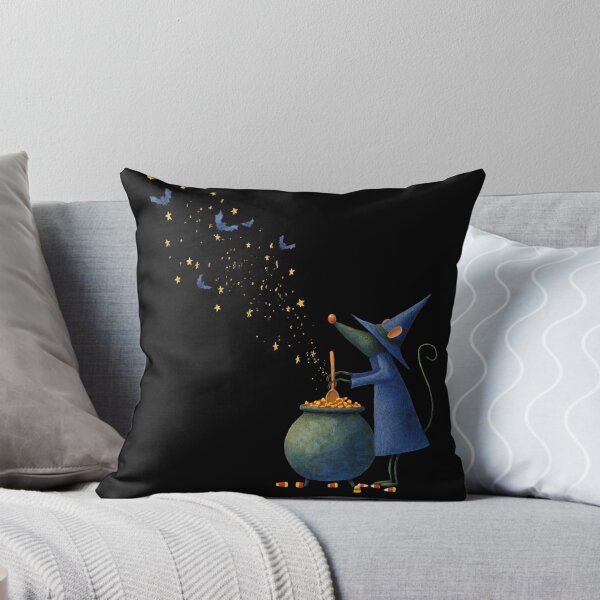Item preview, Cute Halloween Mouse Wizard with Cauldron – Spooky Vintage Illustration designed and sold by VikArt7.