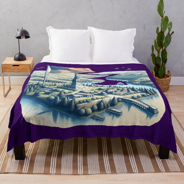 Item preview, East Washington USA Scenic View 3D Cute Sketch with American Flag, designed and sold by PaintMeWorld.