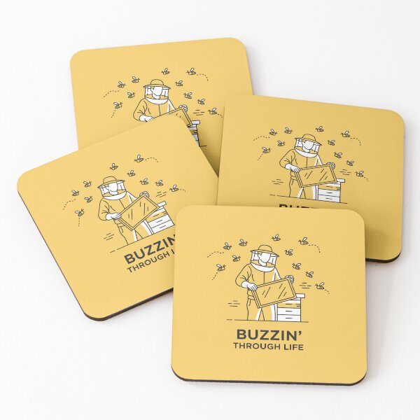 Item preview, Buzzin’ Through Life - Beekeeper Illustration designed and sold by LockjowArt.