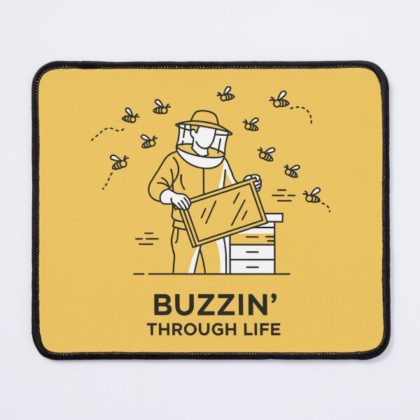 Item preview, Buzzin’ Through Life - Beekeeper Illustration designed and sold by LockjowArt.