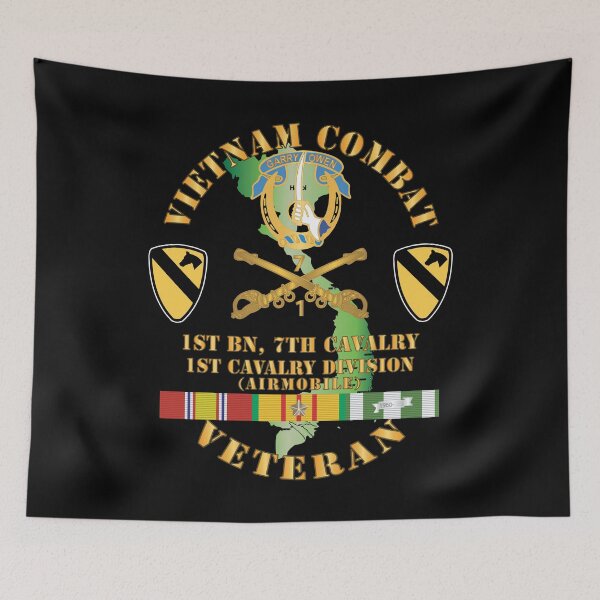 Item preview, Army - Vietnam Combat Cavalry Veteran w 1st Bn 7th Cav DUI - 1st Cav Div designed and sold by Military Insignia Products.