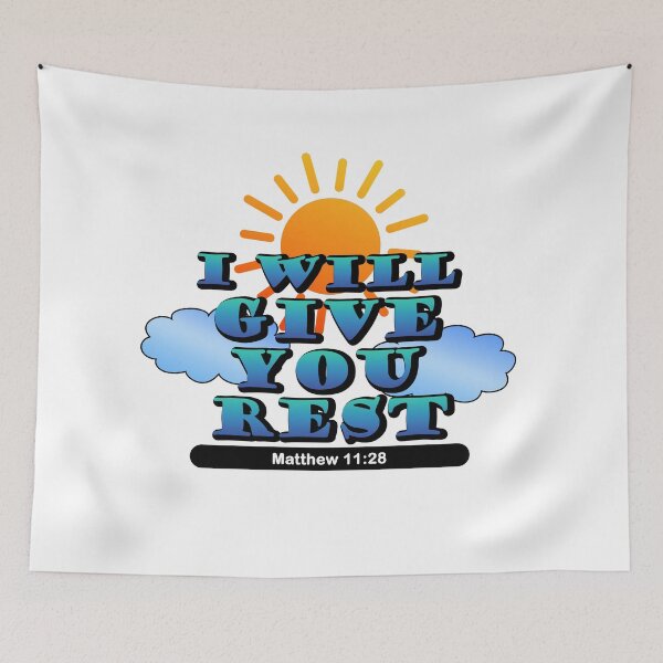 Item preview, I Will Give You Rest – Matthew 11:28 | Christian Bible Verse Inspirational Design designed and sold by VisualArtworx.