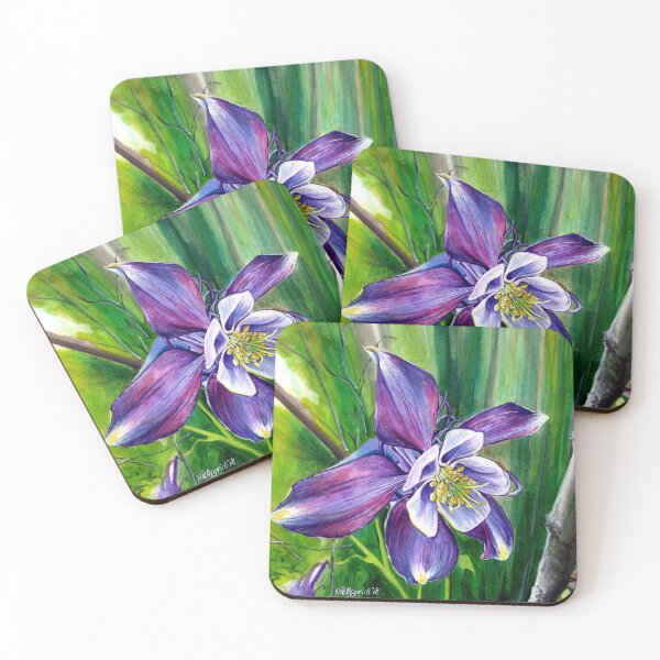 Item preview, Purple Columbine Flower - watercolor art designed and sold by npellegrini.