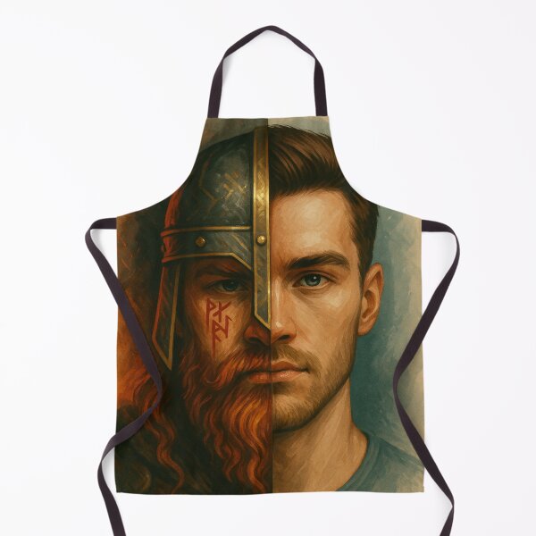 Item preview, Modern Viking Duality – Half Warrior Half Man designed and sold by jolille.