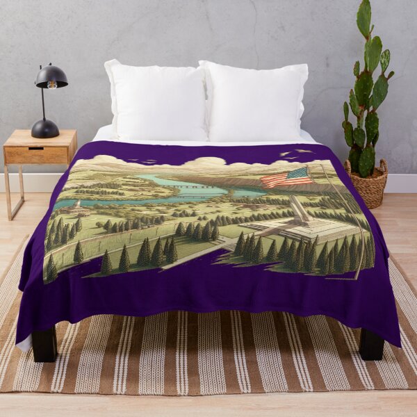 Item preview, East Washington USA Scenic View 3D Cute Sketch with American Flag, designed and sold by PaintMeWorld.