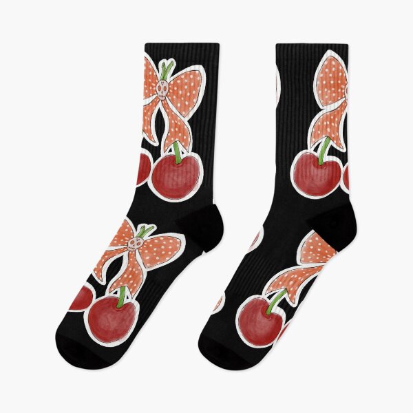 Item preview, Retro Cherries with a polka dot skull ribbon designed and sold by MetalTea.