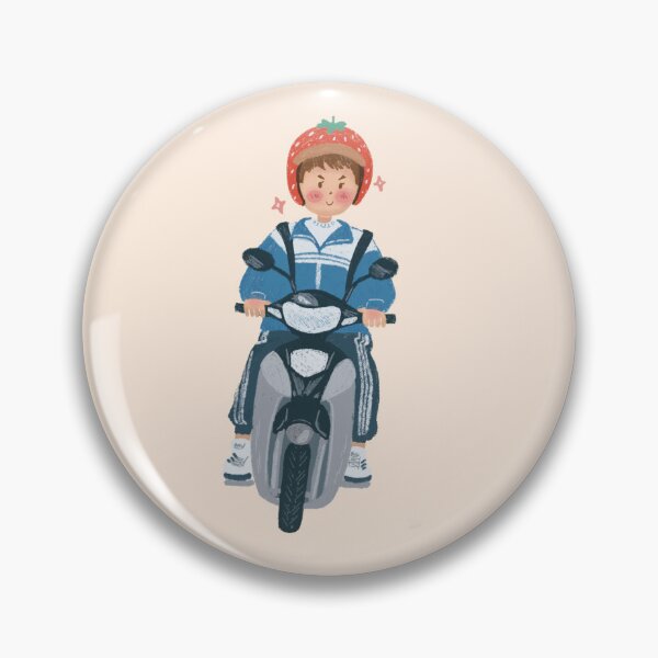 Item preview, Vietnamese Schoolboy with Helmet on Scooter designed and sold by RosalinesEyes.