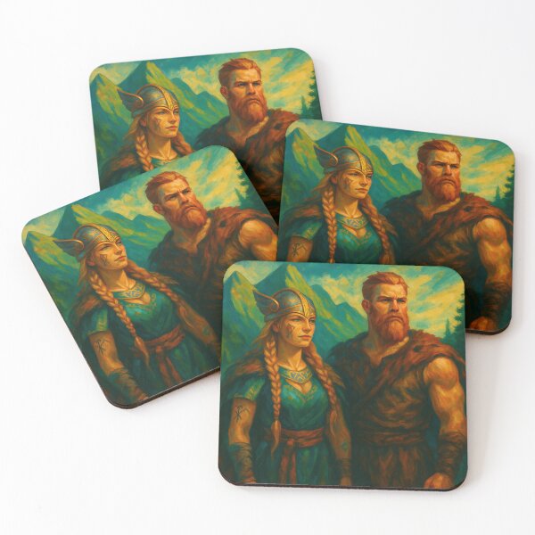 Item preview, Viking Man and Woman – Warrior Spirit in Nature designed and sold by jolille.