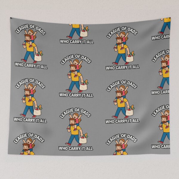 Item preview, League of Dads Who Carry It All – Funny Dad Life Cartoon Design designed and sold by Lunaria Arts.