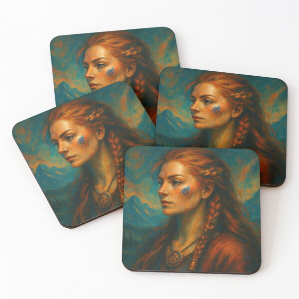 Item preview, Viking Woman Portrait – Nordic Warrior Spirit designed and sold by jolille.