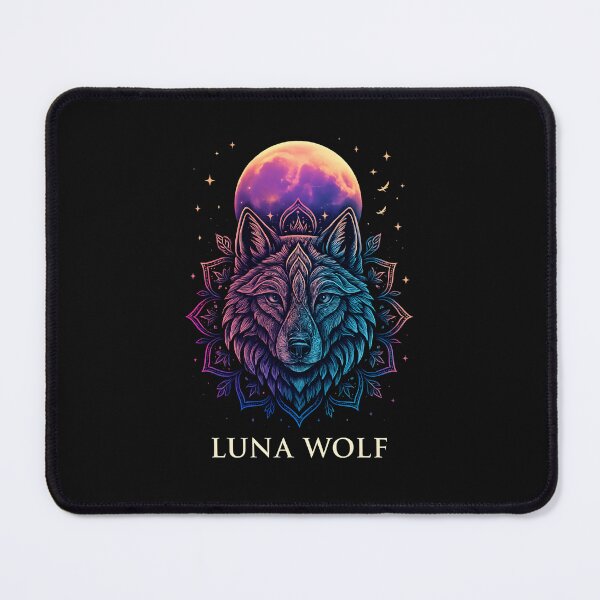 Item preview, Luna Wolf Boho Mandala – Mystical Moon Spirit Animal Art for Dreamers designed and sold by Furr-n-Purr.