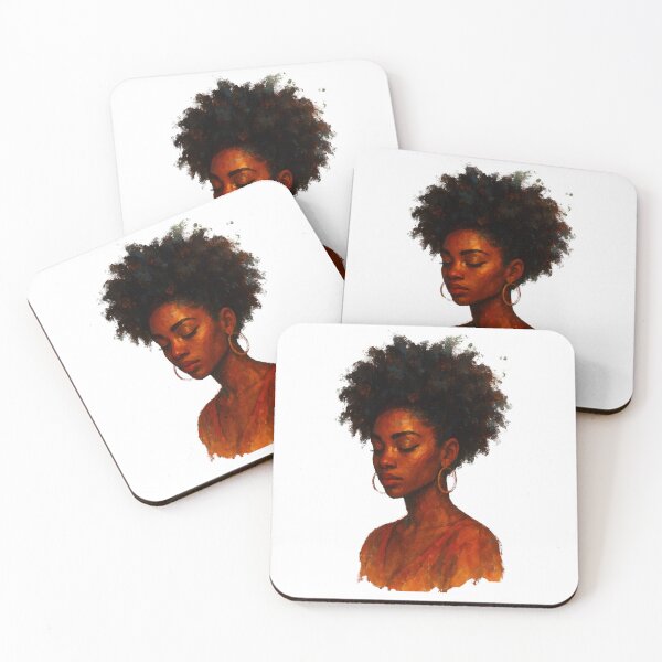 Artikelvorschau, Schwarze Frau Porträt Afro Kunst entworfen und verkauft von OsasChild.