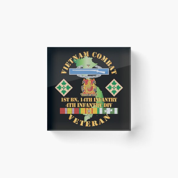 Item preview, Ejército - Veterano de infantería de combate de Vietnam con el 1.er Batallón, 14.ª Infantería - 4.ª División de Infantería, SSI X 300 designed and sold by Military Insignia Products.