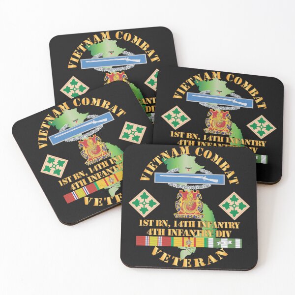 Item preview, Ejército - Veterano de infantería de combate de Vietnam con el 1.er Batallón, 14.ª Infantería - 4.ª División de Infantería, SSI X 300 designed and sold by Military Insignia Products.