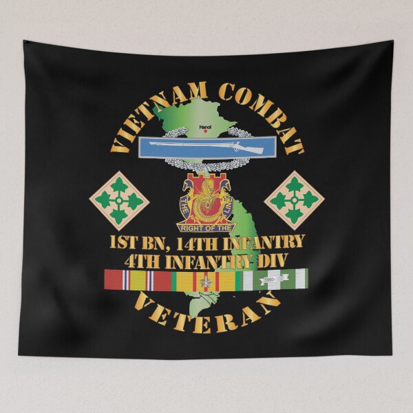 Item preview, Army - Vietnam Combat Infantry Veteran w 1st Bn 14th Inf - 4th ID SSI X 300 designed and sold by Military Insignia Products.