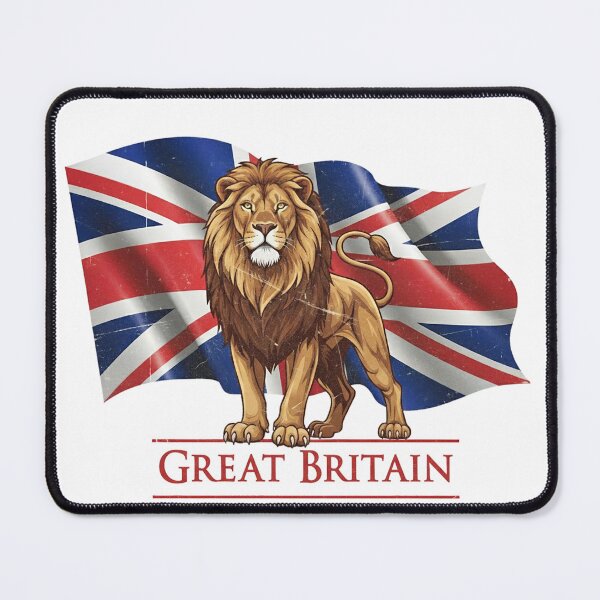 Item preview, Vintage Patriotic British Lion with Union Jack Flag Design designed and sold by ART-POD-PL.