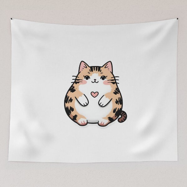 Item preview, Chubby Black and Beige Cat Art designed and sold by OsasChild.