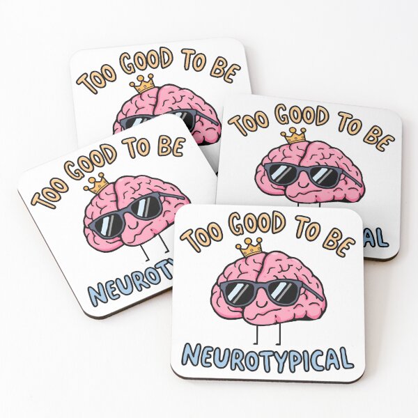 Item preview, Too Good to Be Neurotypical – Cute Whimsical Brain with Crown designed and sold by Moodune.