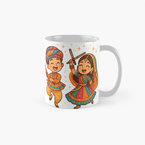 Item preview, Cartoon Gujarati Boy & Girl Playing Garba – Navratri Dandiya Design designed and sold by Kruti Collection.