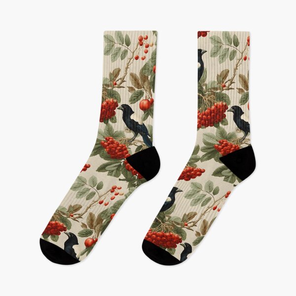 Item preview, Magpies in Rowan Tree Pattern - Autumn & Halloween designed and sold by Mission Ready.