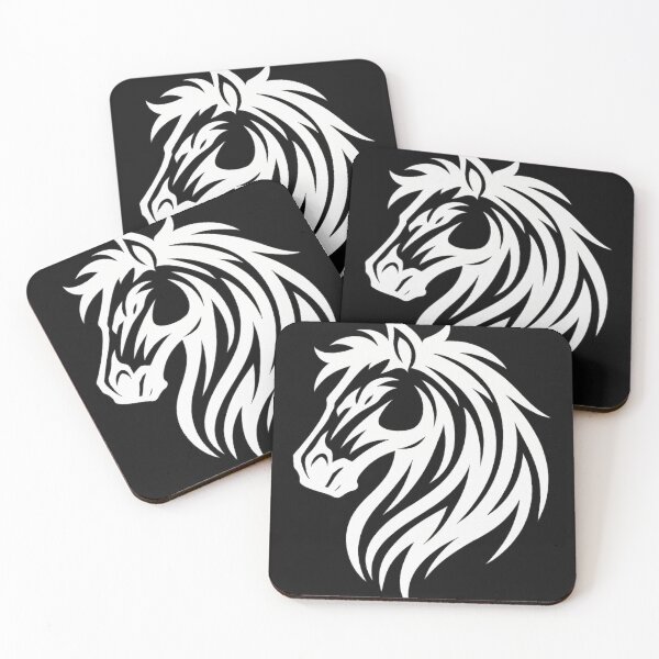 Item preview, White Tribal Horse Head – White Tribal Horse Head | Wild Mustang designed and sold by DjokosDisigns.