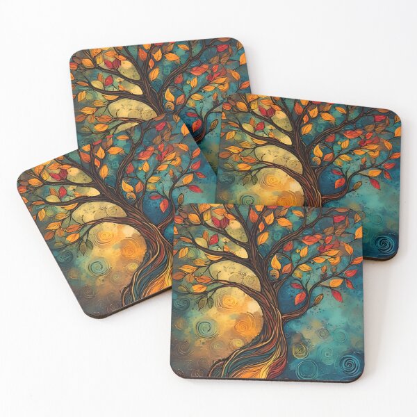 Item preview, Fantasy Autumn Tree in the Moonlight Art Print designed and sold by Harkins-House.