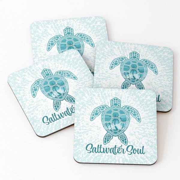 Item preview, Saltwater Soul Tropical Sea Turtle with Palm Trees designed and sold by fizzgig.