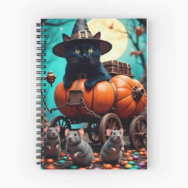 Item preview, Magical Black Cat in Pumpkin Carriage – Halloween Illustration designed and sold by RAKO13.